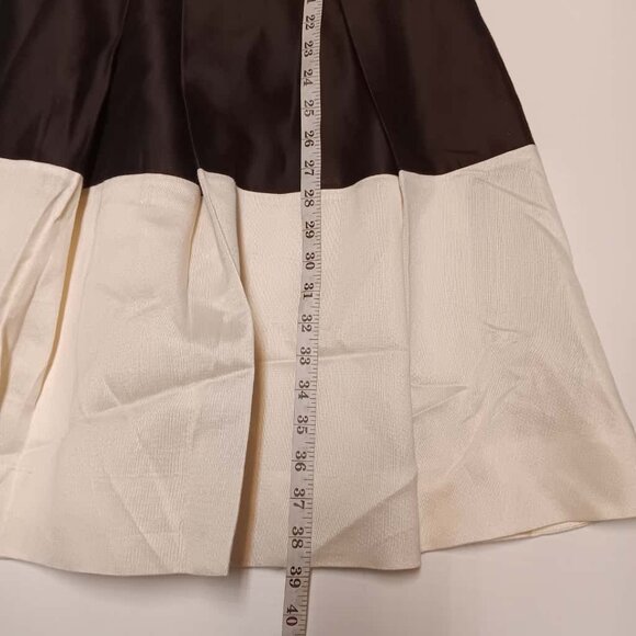 Kate Spade Black White Color Block Fit and Flare Pleated Midi Cocktail Dress - Picture 6 of 7